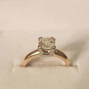 14K solitaire diamond ring. 1.11 Ct Wedding Ring